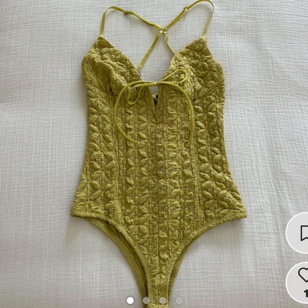 Lulu's Mustard Yellow Textured Bodysuit